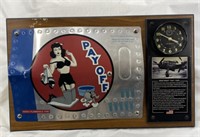 Vintage "War Paint" Clock, Metal Sign Wood Plaque