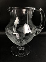 Frosted Glass Pedestal Pitcher