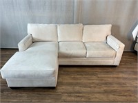 White Sofa with Reversable Chaise End Needs Clean