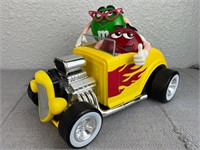 M&M Yellow Hot Rod Roadster Dispenser Collectible