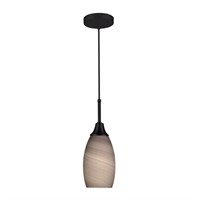 Peak 1-Light Black/Brown Glass Pendant