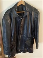 Leather Factory black leather jacket--size L