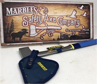Campers Axe and Sign Wall Hanging 18” L x 8” H