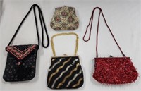 Collection Of Vintage Cloth And Beaded Purses