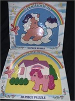 2 VTG MY LITTLE PONY PLASTIC PUZZLES WITH BOXES