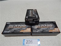 Blazer 9mm luger; 115 gr FMJ; 150 rounds; NO SHIPP