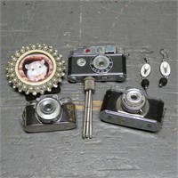 Miniature Cameras, Earrings, Picture Frame
