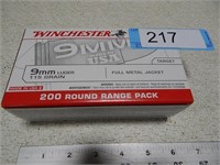 Winchester 9mm luger; 115 gr FMJ; 200 rounds; NO S