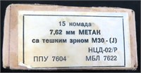 (15) 7.62x54R M30 - J METAK Cartridges