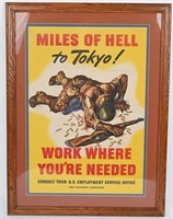 WWII US MILES OF HELL TO TOKYO POSTER WW2