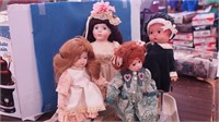 Four contemporary dolls including Effanbee