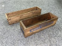 2 WOODEN CHEESE BOXES