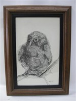 16"x 22" Framed Signed Owl Print