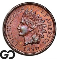 1890 Indian Head Cent, Gem BU RB Bid: 600