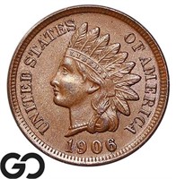 1906 Indian Head Cent, Near Gem, Sharp & Lustrous