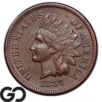 1866 Indian Head Cent, AU++/Unc Bid: 280 ** Scarce