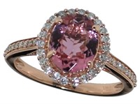 14k Rose Gold 2.15 ct Tourmaline & Diamond Ring