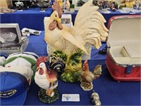 TRIO OF ROOSTER HOME DECOR STATUES
