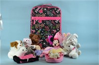 Girl's Love Suitcase w/ Stuffed Animals