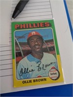 1975 OLLIE BROWN BASEBALL CARD