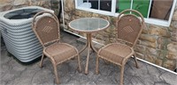 (1) Small Outdoor Patio Table w/ (2) Chairs