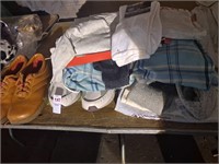 Various men's items, 2 pair of shoes, socks,