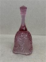 Cranberry colored glass bell