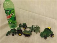 (5) John Deere Tractors/Implements  -- Toys