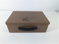 Vintage Rockaway Metal Fireproof Lock Box w/ Key