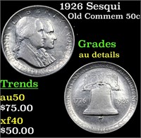 1926 Sesqui Old Commem Half Dollar 50c Grades AU D