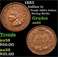 1883 Indian Cent 1c Grades Select AU