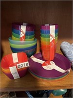 New Plastic Plates, bowls, cups (Back room)