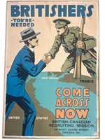 Original WWI Poster Britishers You're Needed