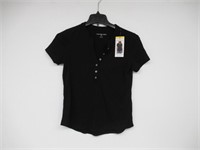 Calvin Klein Women's SM Short Sleeve Henley Shirt,