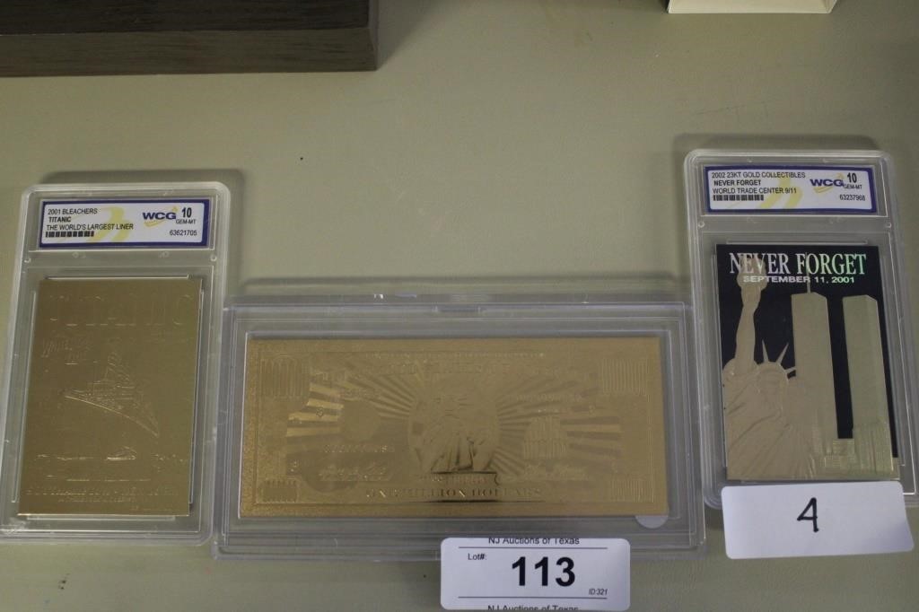 GRADED 23KT COMMERATIVE CARDS PLUS