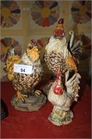 3PC COLLECTION OF ROOSTERS