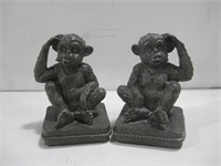 Two 5" Monkey Bookends