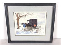 "Waiting" Amish Wagon Print, E. R. Collins