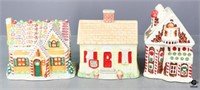 Glazed Ceramic Cookie Jars / 3 pc