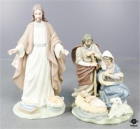 Porcelain Nativity & Christ Figurines / 2 pc