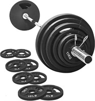 Signature Fitness 300lb Weight Plate and Bar Set