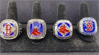 4-FAUX BOSTON RED SOX CHAMPIONSHIP RINGS