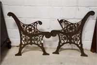 Vintage Wrought Iron Bench Ends ~ Heavy