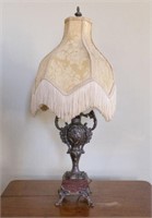 Spelter Lamp on Marble Base, Ca. 1920