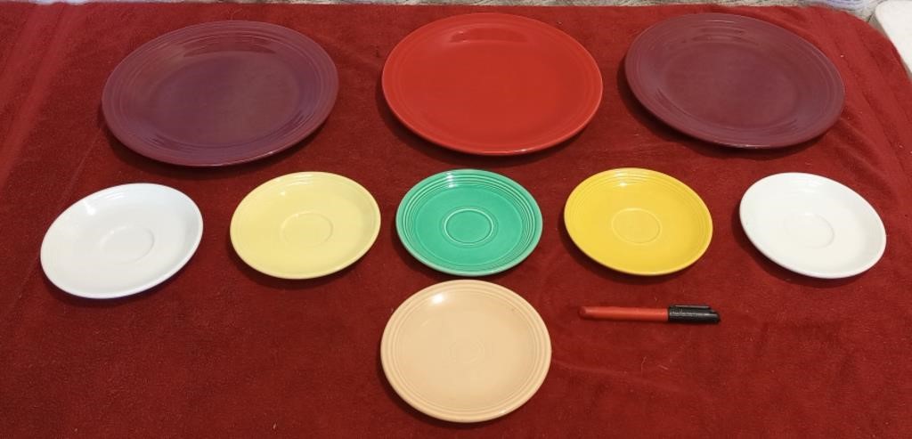 Set of Nine Fiesta Dinner/Saucer Plates