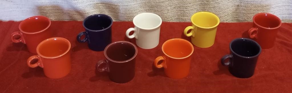 Set of 9 Fiesta Coffee Cups
