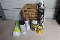 LOT OF MISC PAINT STAIN AND ADHESIVE