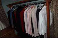 Rack #1 with contents - Suits and coats including