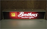 Lighted Brothers Gourmet Coffee Sign - Works