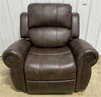 (CX) Brown Leather Rocking Recliner